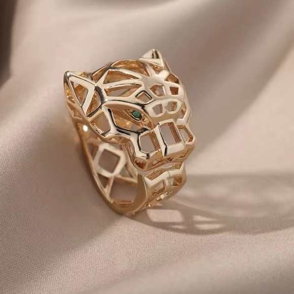 Adjustable - Gold Plated Leopard Ring 2025 Trendy.NWT - Picture 7 of 7